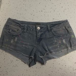 Almost Famous Distressed Painted Short…